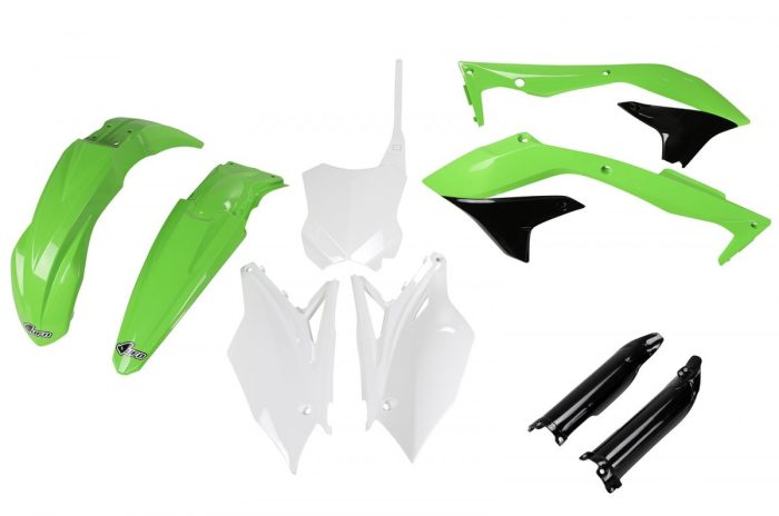 UFO Комплект пластика с защитой вилки  Kawasaki KXF 450 '16-'17 KOLOR OEM <span style="display:none;">KAKIT223F999</span> <span style="display:none;">KAKIT223F999</span>