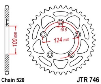 JT Звезда JTR746.43 DUCATI PANIGALE 899 14-15, SCRAMBLER 800 15-18 JTR746.43