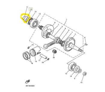 Yamaha 90387-20603-00 — оригинальный уплотнительный элемент (Washer / Seal Washer) 90387-20603-00