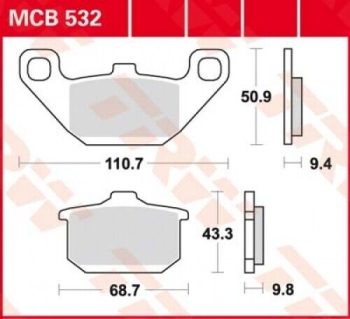 Тормозные колодки TRW MCB532 FA085
