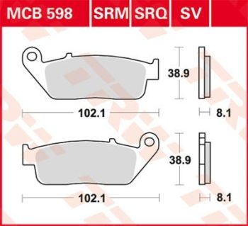 Тормозные колодки TRW MCB598SV FA142