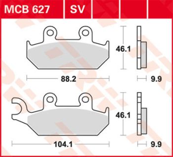 Тормозные колодки TRW MCB627SV FA172