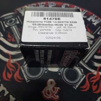 Поршень Wossner 8147DE KTM SX 85 03-25, Husqvarna TC 85 14-25, Gas Gas MC 85 21-25 46,99mm 1 кольцо 8147DE