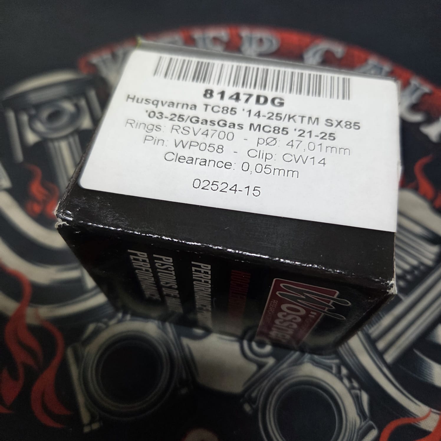 Поршень Wossner 8147DG KTM SX 85 03-25, Husqvarna TC 85 14-25, Gas Gas MC 85 21-25 47,01mm 1 кольцо