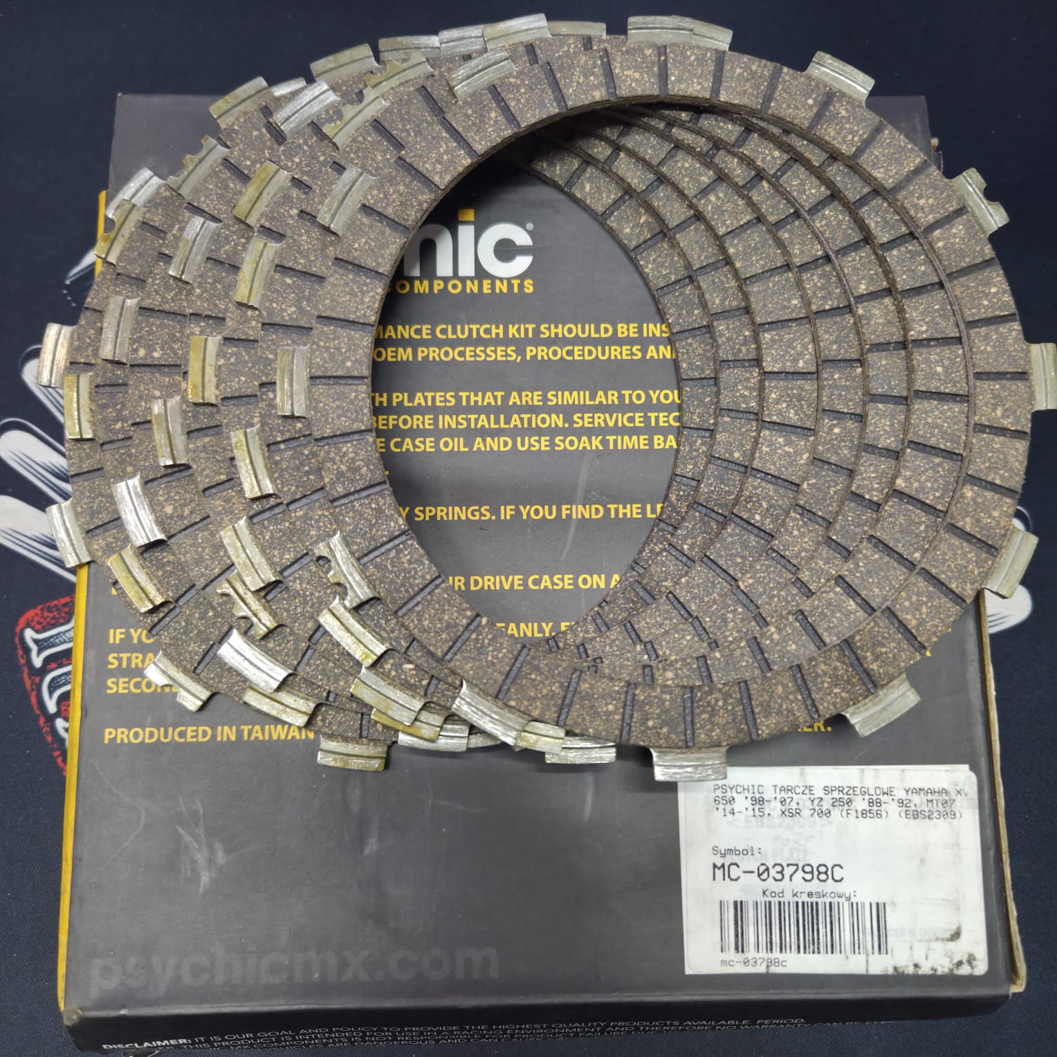 Диски сцепления Psychic MC-03798C Yamaha XVS 650 98-07, MT-07 14-21 YZ 250 88-92, XSR 700 аналог NewFreen F1856, EBC CK2309