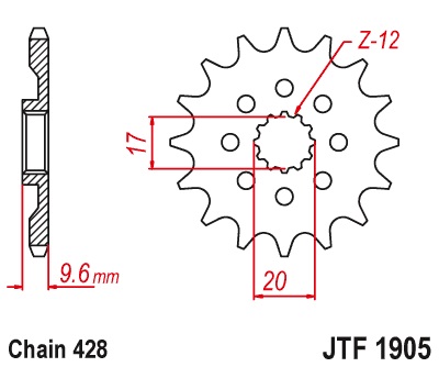 Звезда JT JTF1905.13 KTM SX 85 18-24, Husqvarna TC 85 18-24