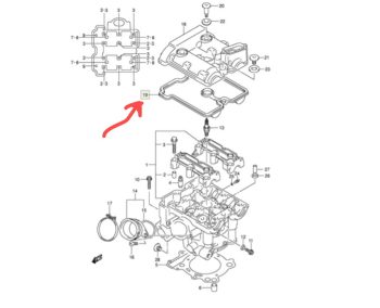 Прокладка клапанной крышки Suzuki 11173-19F01-000