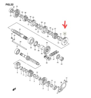 Шестерня 2-ой передачи Suzuki 24321-44H10-000 32Т
