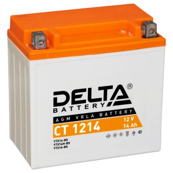 Аккумулятор Delta CT 1214 (12V / 14Ah / 200A) [YTX14-BS YTX14H-BS YTX16-BS YB16B-A] CT 1214