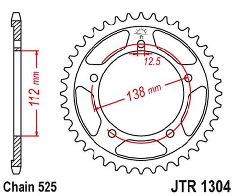 Звезда JT JTR1304.42ZBK Honda CBF 600, CB 600, CB 650F '14-'18, CBR 650F '14-'18, VT 750DC