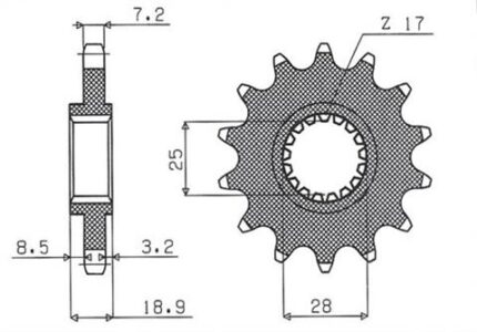 Звезда JT JTF704.17RB с демпфером аналог Sunstar 422.17