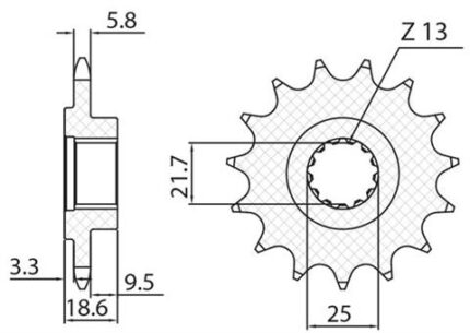 Звезда Sunstar 3A2.14 аналог JTF1538.14