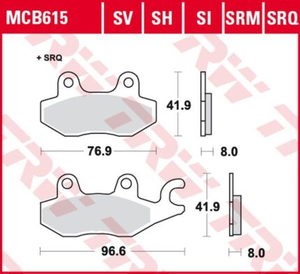 Тормозные колодки TRW MCB615SH FA165