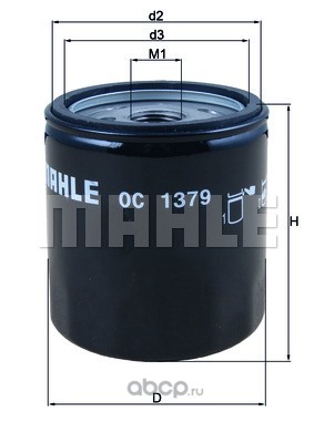 Mahle Фильтр масляный OC1379 (HF171B)